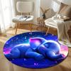 1Pc elephant theme Printed circular carpet, home door mat, outdoor travel protection carpet A4