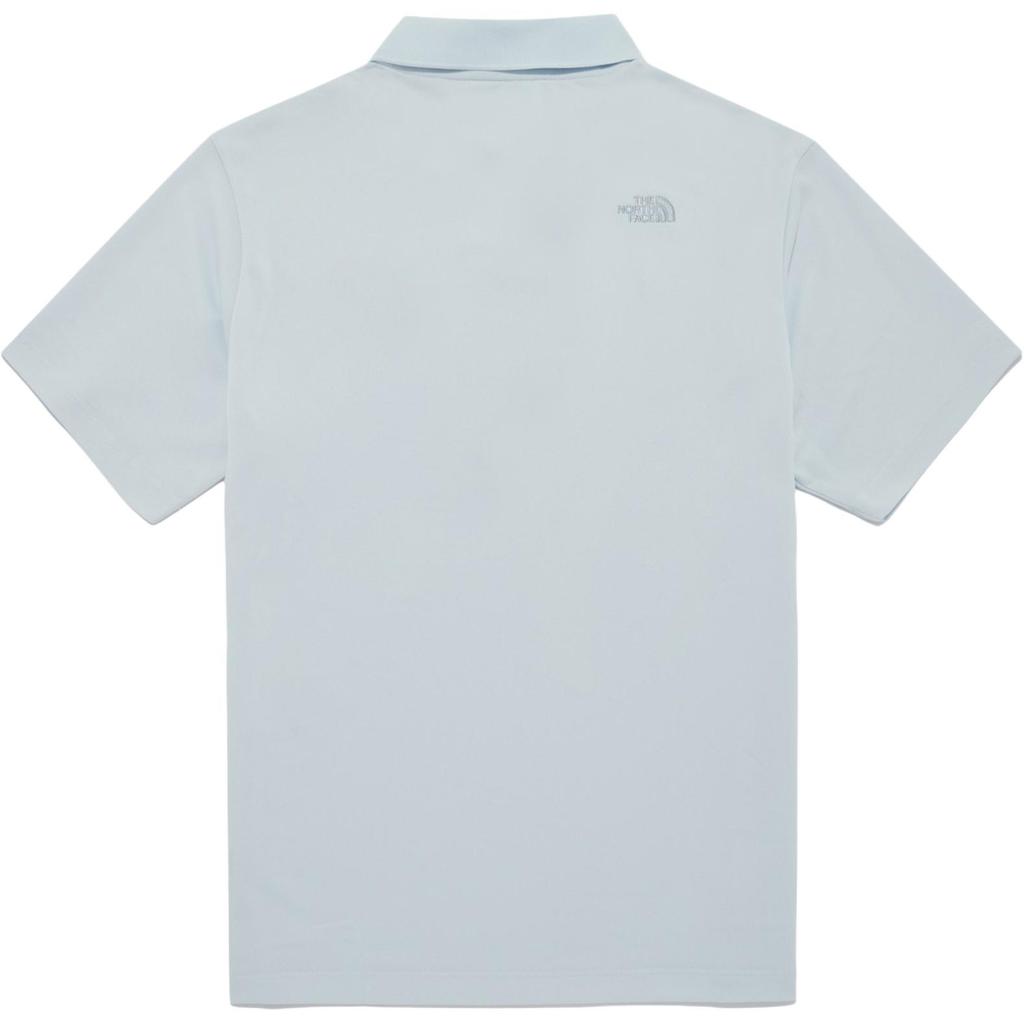 The North Face Solid Color Button Short Sleeve Polo Shirt Men tops Light-Blue NT7PR11D