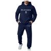 Mens Tracksuit Hooded Zip Sweatshirt Set Casual Sportswear 2 Piece Outfit