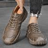 Brand New Fashion Male Sports Shoes Leather Men Casual Light Running Shoes Handsewn Breathable Sneakers Outdoor Leisure Shoes