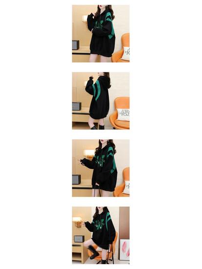 Свитшот с капюшоном из вышитого бархата Silver Fox с добавлением хлопка