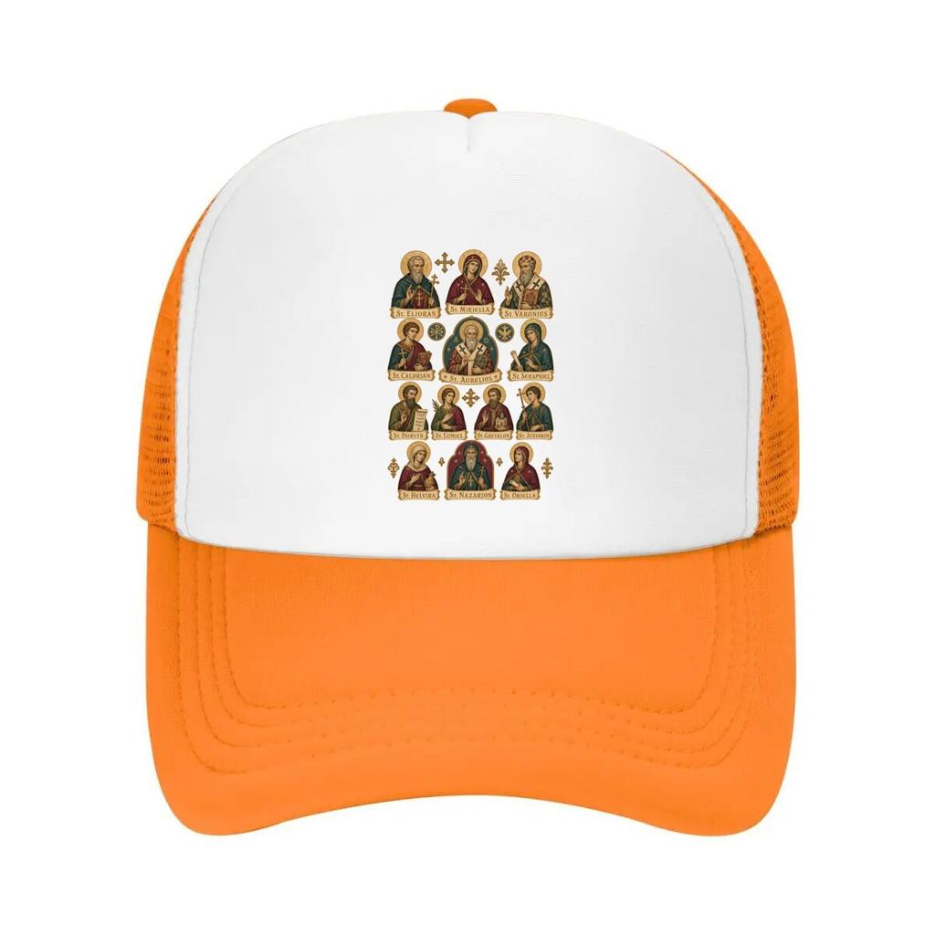 Golden Orthodox Saints Portrait Coll Mesh Baseball Cap Casual Hat Outdoor  For Womens Unisex FeUnisex