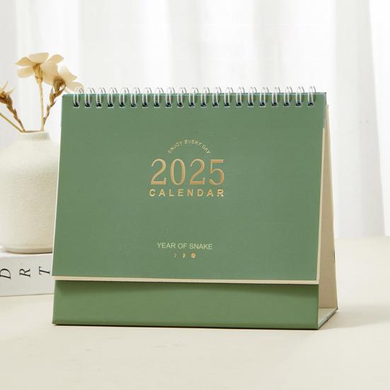 2025 Настольный календарь, ежемесячный планировщик, спиральный переплетный календарь, перекидной календарь, блокноты для записей для домашнего офиса, класса