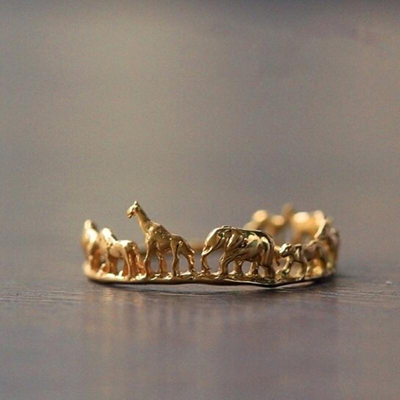 Huitan Корейский Стиль Личность Женские Кольца Металл Золотой Цвет Животное Кольцо Вечеринка Повседневная Носка Женские Акцентные Украшения Подарок