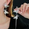 French Fairy Rhinestone Tassel Earrings Exquisite Butterfly Drop Earrings For Women Girls Wedding Jewelry Party Accessories