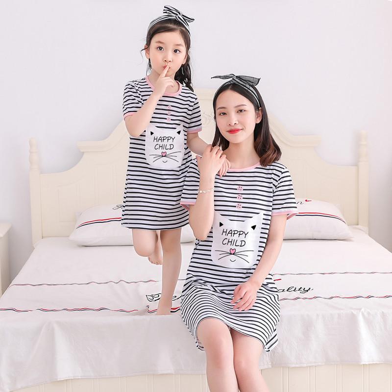 «Ночная рубашка принцессы из хлопка для девочек — летняя пижама с коротким рукавом»