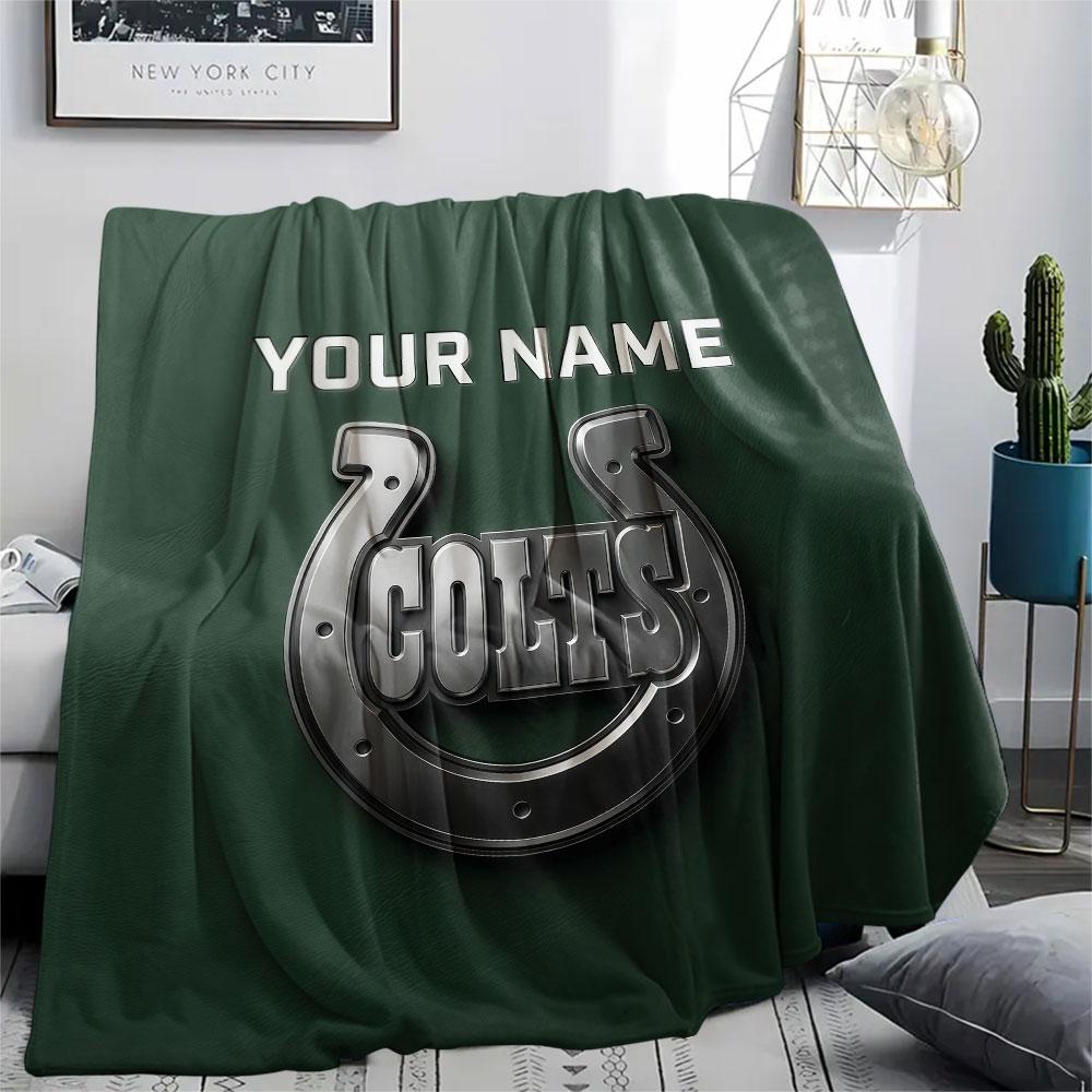 Custom Name,Indianapolis Colts, Printed Flannel Blanket, soft throw for bedroom sofa, washable, Christmas present, great gift.