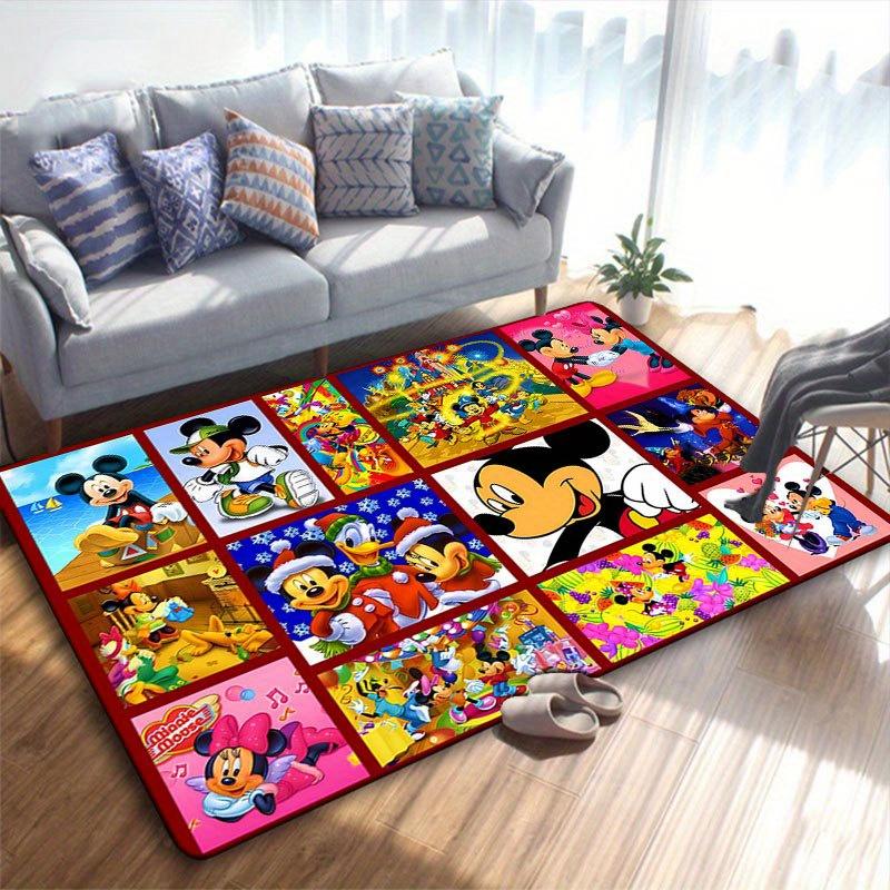 1pc Disney Mickey Mouse and Minnie Pattern Carpet Area Rug Non-slip Carpet Hand Washable Floor Mat Suitable For Living Room Bedroom Home Dec