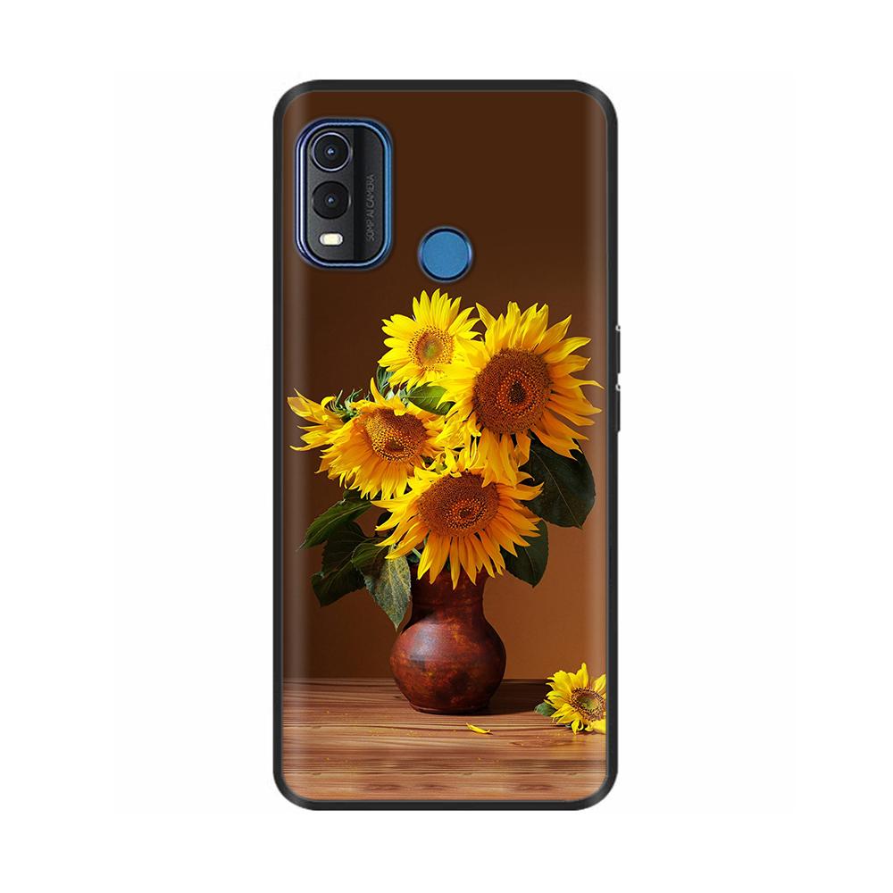 For Nokia G11 Plus Case Cute Heart Flower Soft Silicone Back Cover for Nokia G11 Plus NokiaG11 G 11 Bumper Black TPU Phone Cases