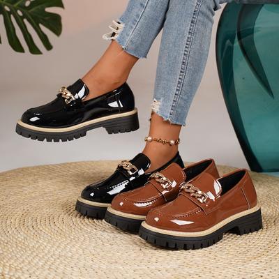 Новая обувь большого размера на толстой подошве с круглым носком и модным квадратным каблуком