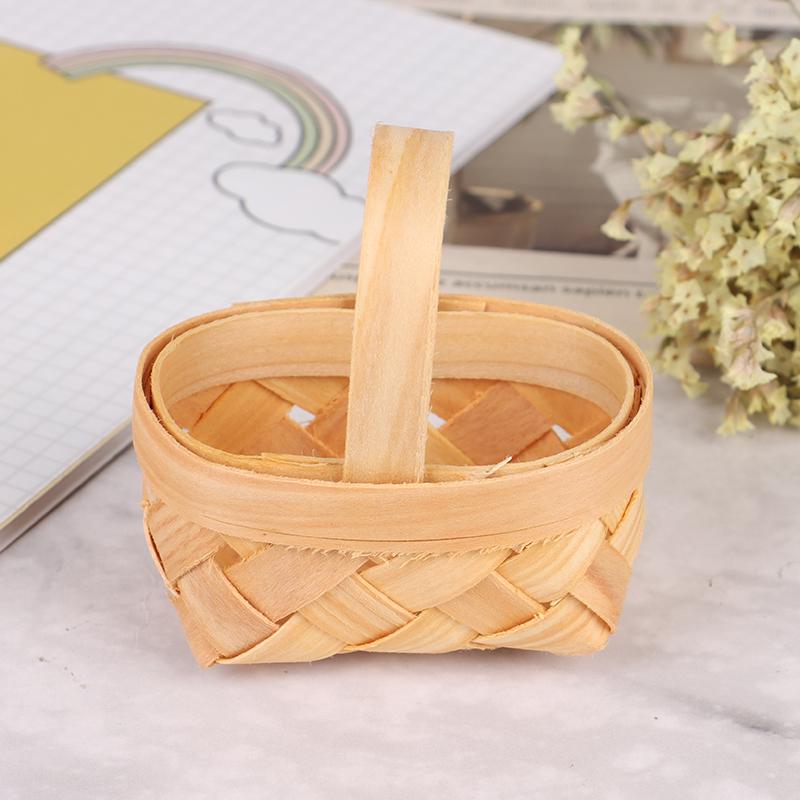 1/12 Cute Dollhouse Hand-Woven Vegetable Food Basket Dolls Miniature Decoration