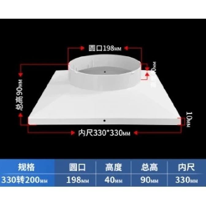 Air Conditioner Exhaust Hose Pipe Adapter Plastic Interface Connector Square To Round Air Duct Adapter 1PCS