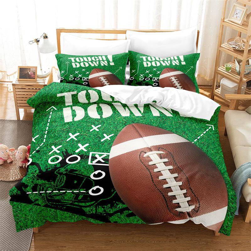 Комплект постельного белья для тенниса, спортивная тема, зеленый пододеяльник, комплект постельного белья с 3D-дизайном, детский комплект постельного белья с пододеяльником в стиле королевы