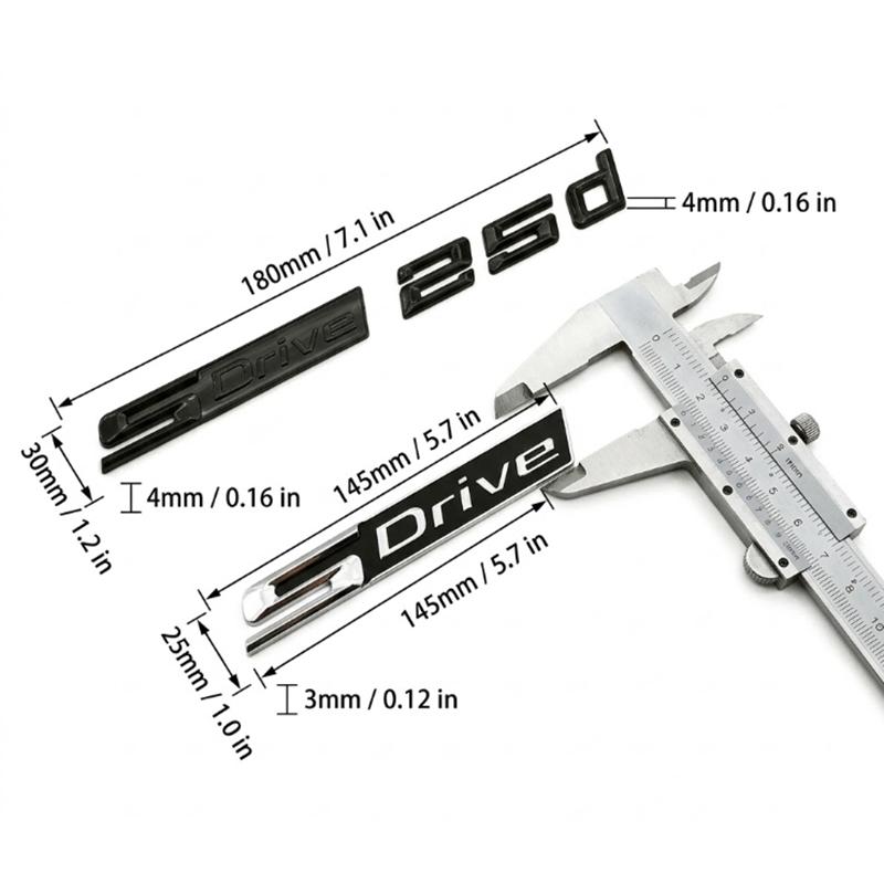 3D sDrive 18i 25d Car Emblem Badge For BMW X1 X2 X3 X4 Z4 Rear Trunk Letter Logo Gloss Black Chrome Sticker Accessories