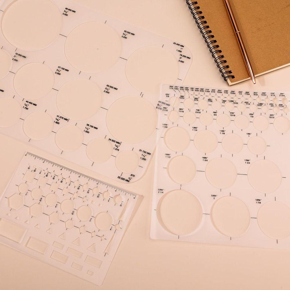 3Pcs DIY Circle Stencils for Drawing Transparent Circle Drawing Tool  Student