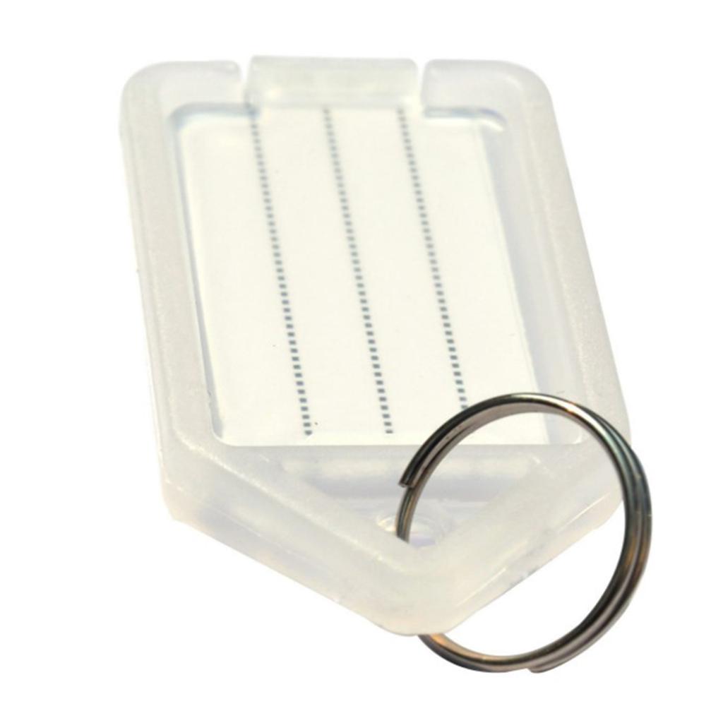 10Pcs Plastic Transparent Clamshell Key Tag Classification Label