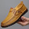 Новый стиль Мужские классические ретро лоферы Легкие удобные кожаные туфли для вождения Швейные Мужские повседневные слипоны