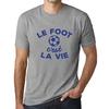Men’s Vintage Tee Shirt Graphic T Shirt Le Foot C'est La Vie Grey Marl