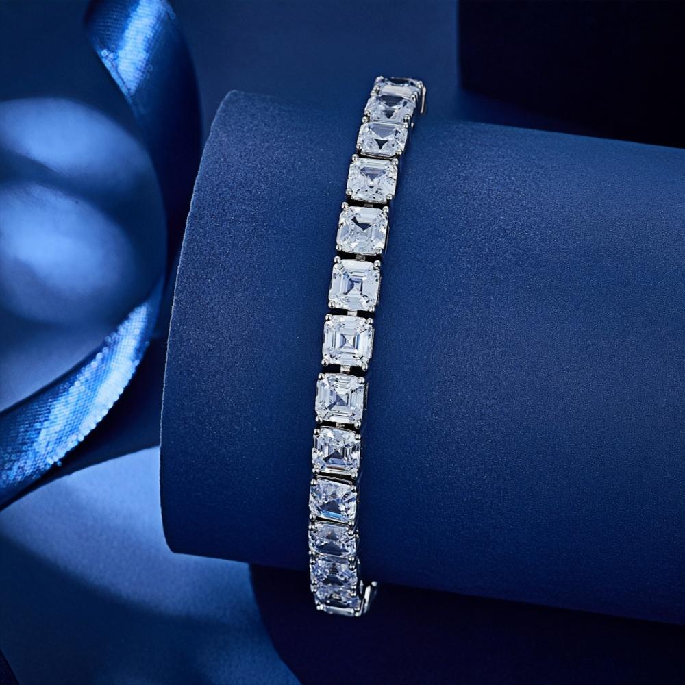 White Square Zircon Mystic Cubic Zirconia Women Tennis Bracelets Bangles