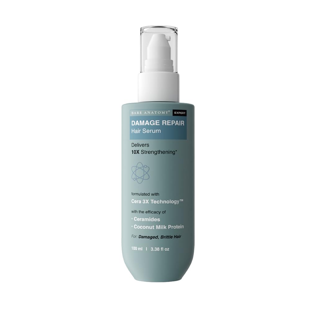 Сыворотка для волос Bare Anatomy Damage Repair, с технологией Cera3x, обеспечивает 3-кратное укрепление волос, Сыворотка для разглаживания сухих и вьющихся волос, 10