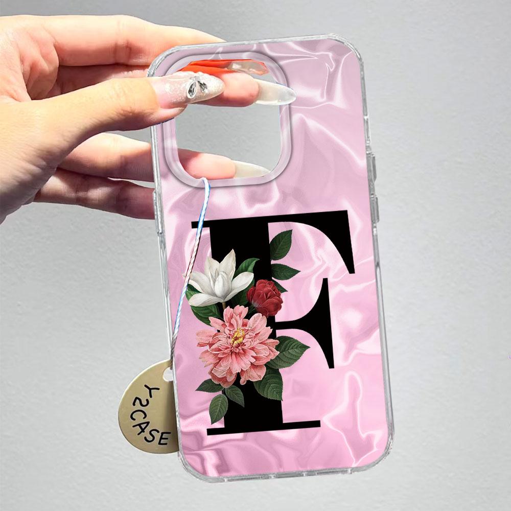 A-Z Черная Буква Пион Цветок Противоударный Чехол для Телефона Для Xiaomi Redmi A5 A3 A4 A1 A2 9A 9C 9 10 Силиконовый Парный Чехол Задняя Крышка