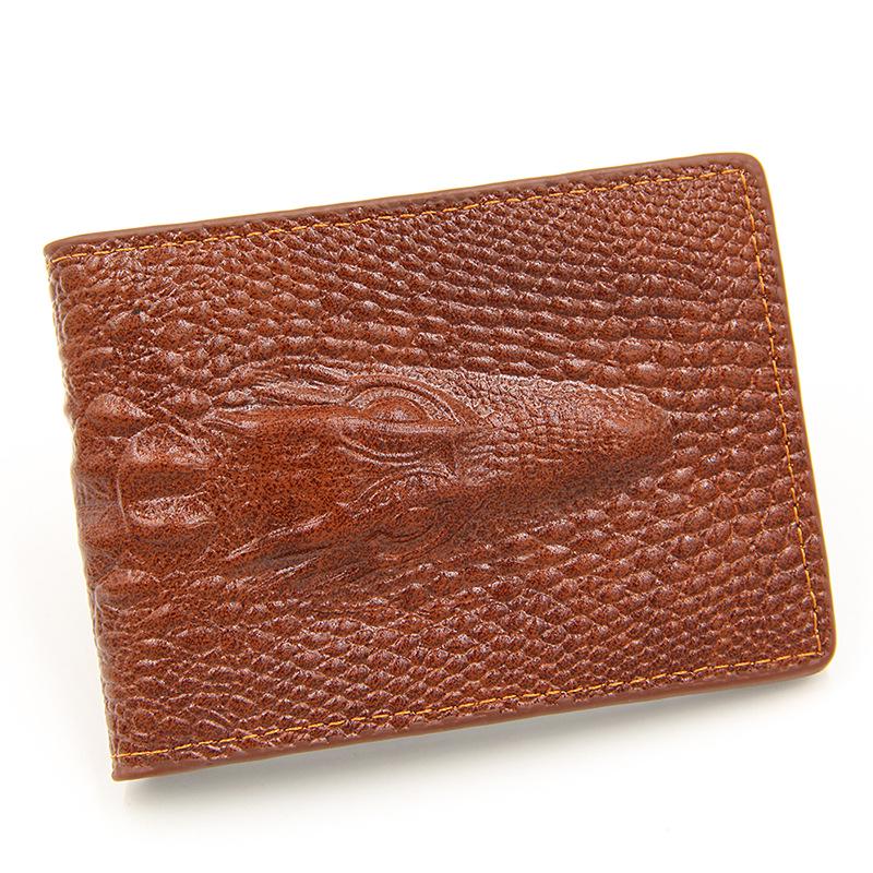 Crocodile Pattern Leather Driver's License and Multi-Card Holder