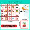Christmas Bingo Theme Game Santa Snowman Paper Cards Set Family Holiday Play Fun