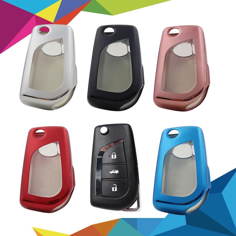 TPU Transparent Film Car Remote Key Cover Case Shell Key Fob for Auris Corolla Reiz Avensis Verso Yaris Aygo Rav4 Scion TC IM Protector Holder