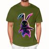 Easter - Men's Casual Baggy Bunny  Print T-shirt Round Neck Pull-over Short-sleeved Top