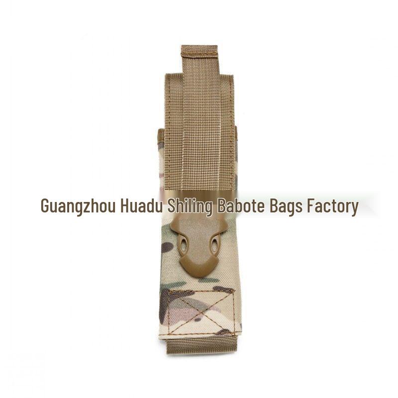 Clip-On MOLLE Tactical Flashlight Pouch Set for Waist or Backpack