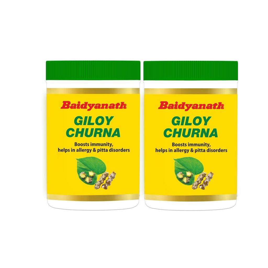 Baidyanath Guduchi Giloy Churna 100 gm X Pack of 2 Natural Herbal Immunity Booster Powder
