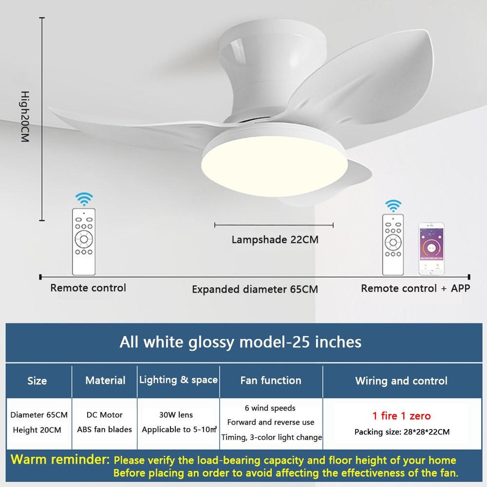 Variable Frequency Ceiling Fan Lamp Six Wind Speeds Adjustable Electric Fan Light Three Color Dimming Mobile Phone Control Fan