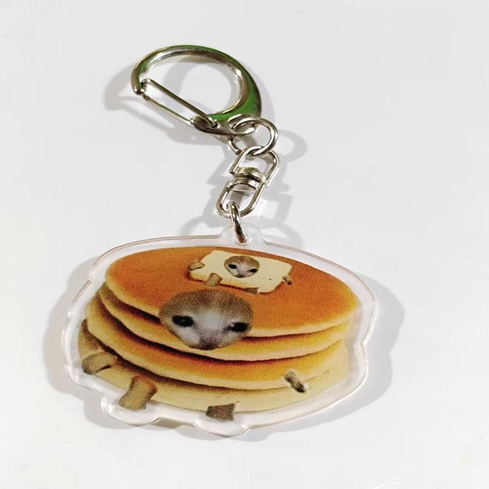 Портативный брелок для ключей с подвеской в виде кота на акриловую сумку, брелок для ключей с подвеской в виде счастливого забавного кота для мужчин
