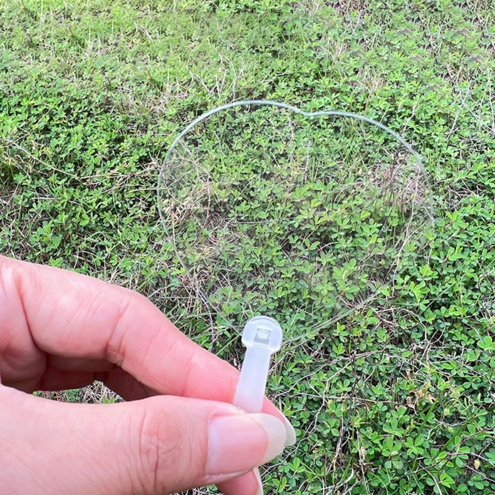 50Pcs Handmade Acrylic Mini Transparent Fan Round/Flower/Heart Shaped DIY Blank Fan Children's Art Fan Kindergarten