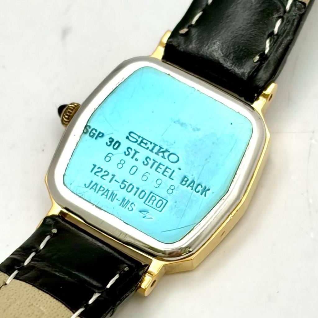SEIKO Exceline Десятиугольные Новая Ремешок [Новая Батарейка] Женские Часы, Золотой, Форма, 1221-5010 680698