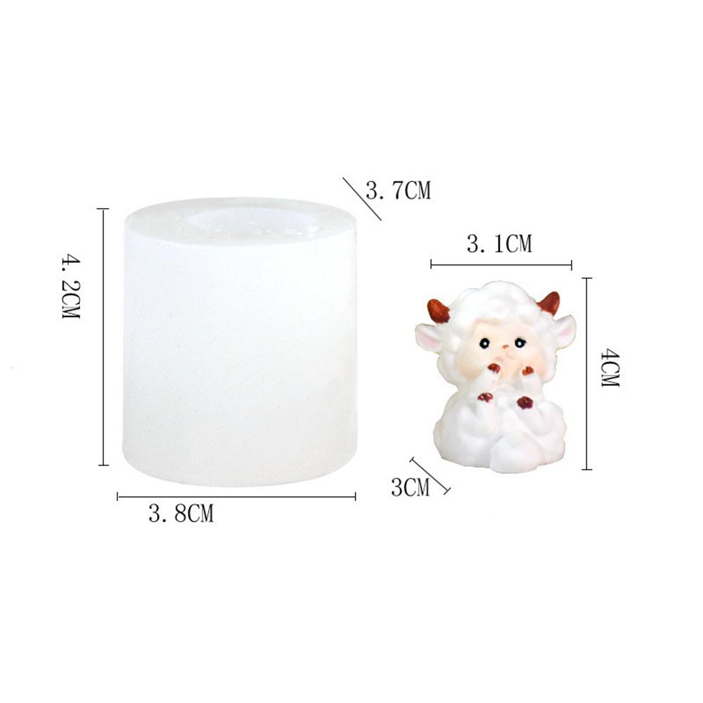 Новая трехмерная форма для декора из гипса в виде овечки, креативная форма для выпечки, сделай сам, форма из силикона для ароматерапевтической свечи, мультяшный ягненок