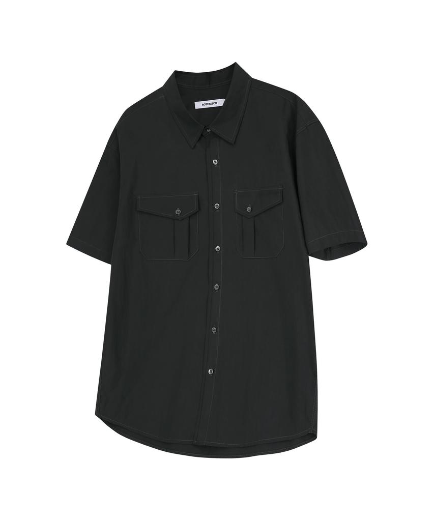 ROTEMBER Sierra Western Pocket Half Shirt [Charcoal]