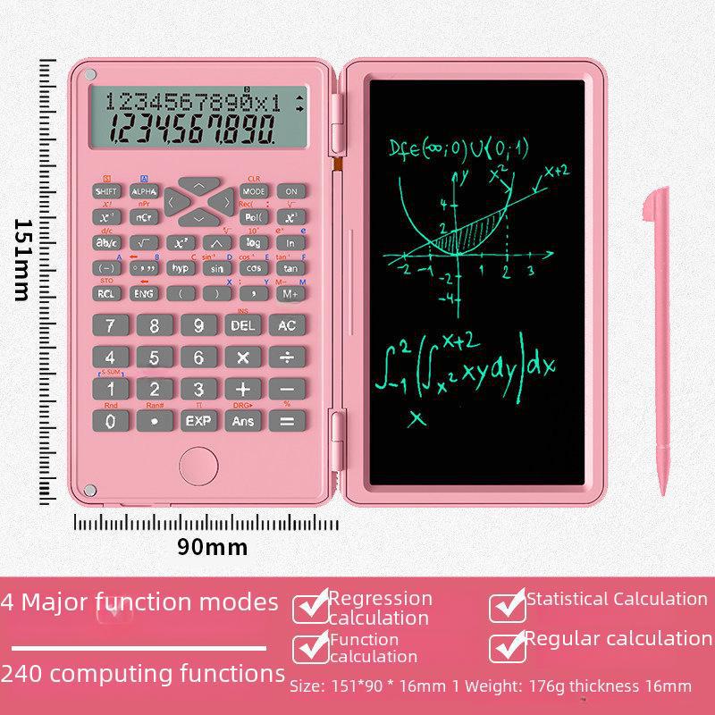 Научный многофункциональный калькулятор с планшетом для рукописного ввода для офиса, экзаменов, бухгалтерского учета и обучения.