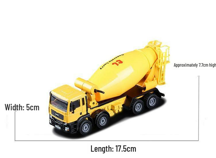 KDW 1:50 Diecast Eight-Wheel Cement Mixer Truck Toy Model 625007