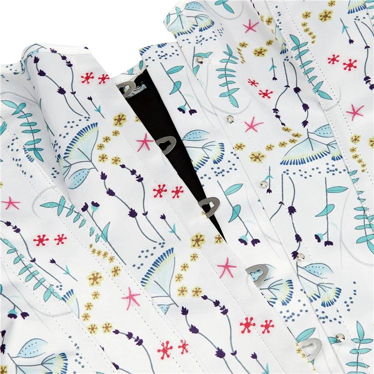 European and American court shapewear printed white JYL TS corset