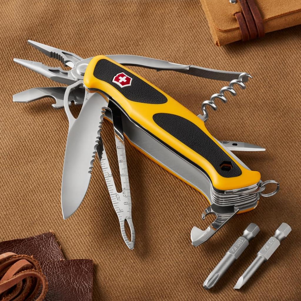 Victorinox Ranger Grip Boatman MW Открытый скоба и шило Компактный и идеальный для чрезвычайных ситуаций Желтый/Черный Многофункциональный нож, Инструменты, Бита,
