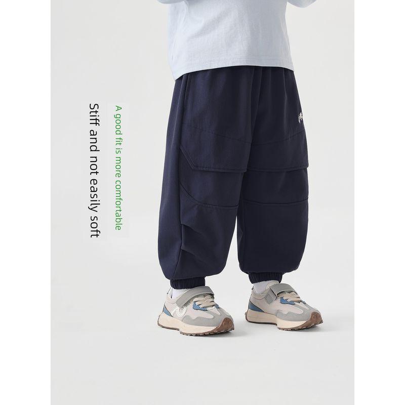 Right European Style Boys' Outdoor Paratrooper Cargo Pants Children's Spring and Autumn Pants 2026 New Children's Clothing Baby Sports Long Pants