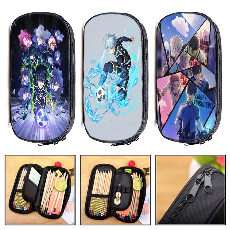 Blue Lock Kawaii Pencil Cases Isagi Yoichi Pencil Bag Nagi Seishiro Pouch Holder Box for Girls Office Student Stationery Organizer School Supplies