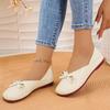 Spring and Autumn Casual Solid Color Simple Bow Two Wear Single Shoes Women's Round Head Flat Bottom Women's Shoes Light Mouth Single Shoes