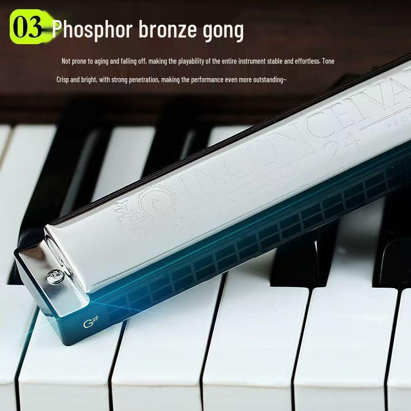 Набор губных гармоник Swan: 24-луночный, 7-предметный, 12-предметный Ящик для Студентов и Взрослых. Включает клавиши от A до G, идеально подходит для начинающих.