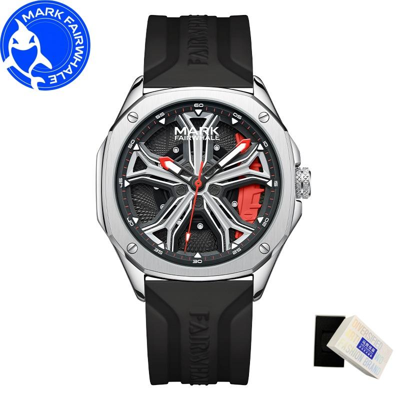 MARK FAIRWHALE Watches for Men 5060 Wheel Caliper Dial Fashion Waterproof Luminous Quartz Wristwatches Men Watches Gift Box