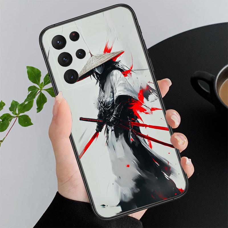 Японский самурайский меч Чехол для телефона в стиле аниме для Samsung A17 A55 A16 A56 A35 A15 A53 A54 A33 A34 A25 A05S A52 A52S A07 A26 A06