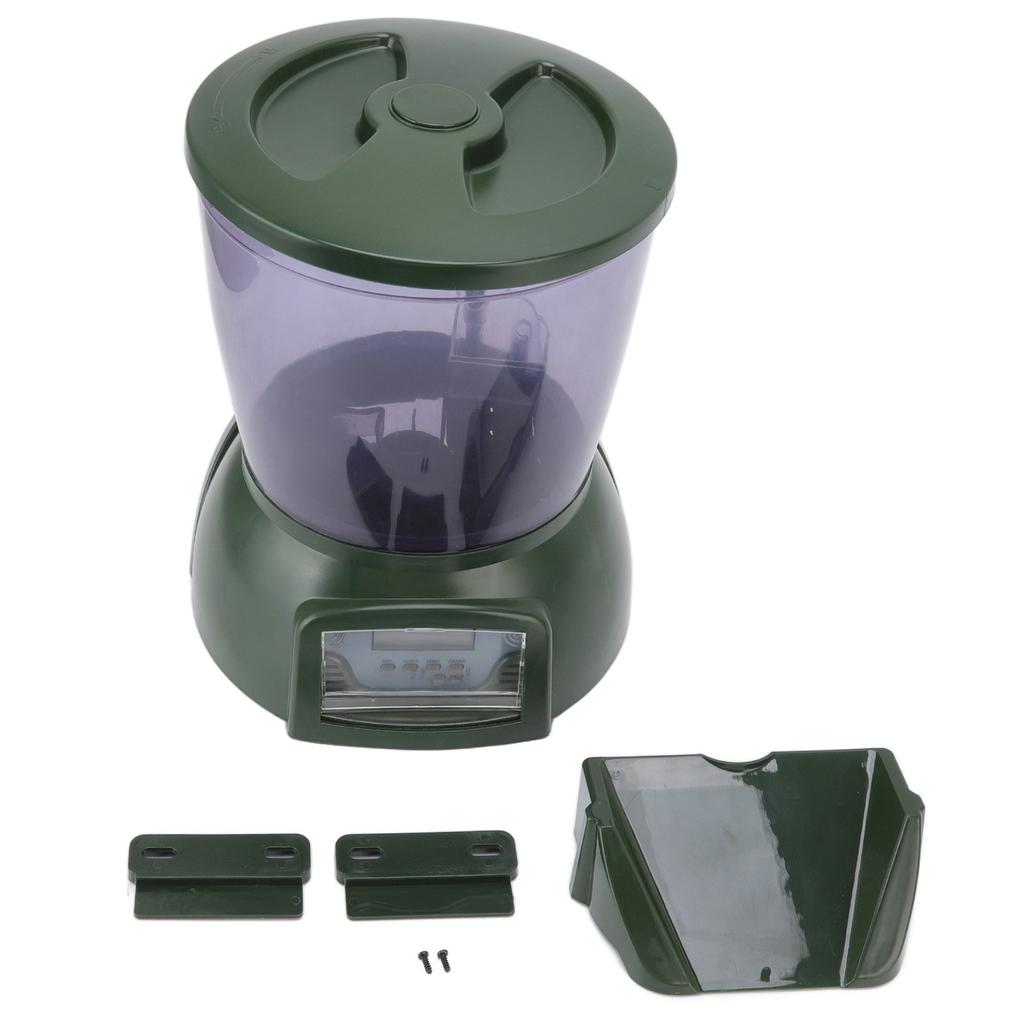 4.25L Automatic Fish Feeder LCD Screen Display Battery Powered Auto Pond Fish Food Dispenser for
