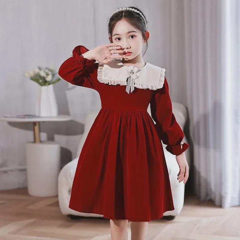 Стильное платье принцессы с длинными рукавами для девочек - мода весна/осень