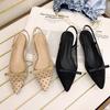 French Low-heeled Bow Bag Head Sandals Fairy Shoes 2025 New Summer Mesh Breathable Flat-soled Single Shoes